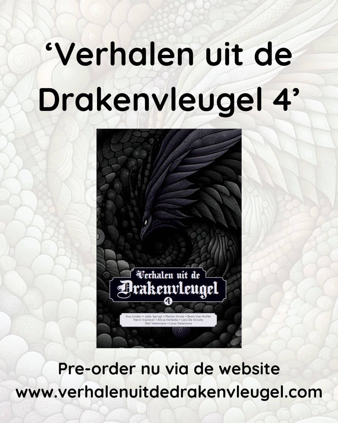 Cover promotion for Verhalen uit de Drakenvleugel 4, a Dutch fantasy anthology inspired by Dungeons & Dragons.